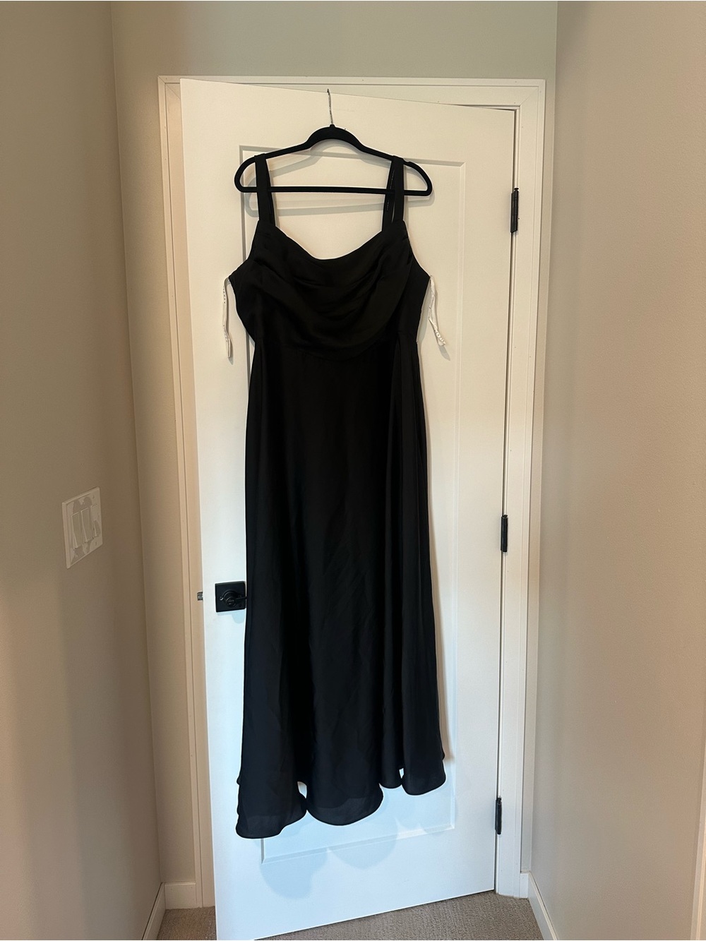 Azazie Black Stretch Satin Shaude Bridesmaid Dress